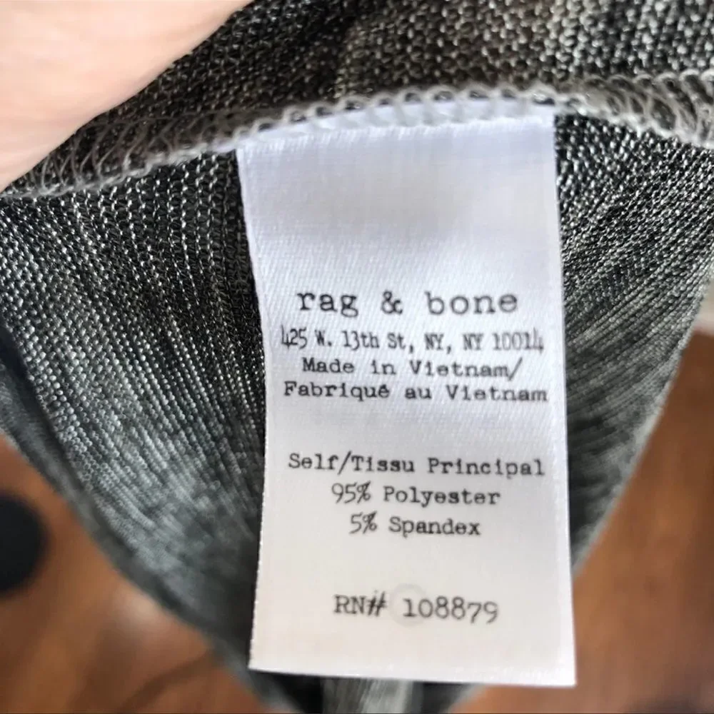 Rag & Bone Racerback Tank Gray Shiny Sheer S